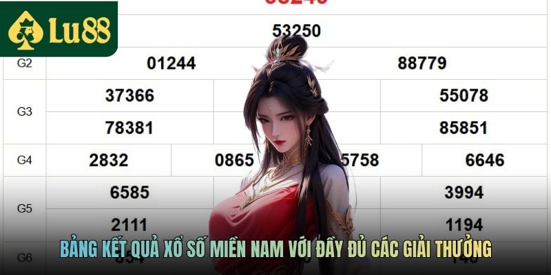 Bảng kết quả xổ số miền Nam với đầy đủ các giải thưởng