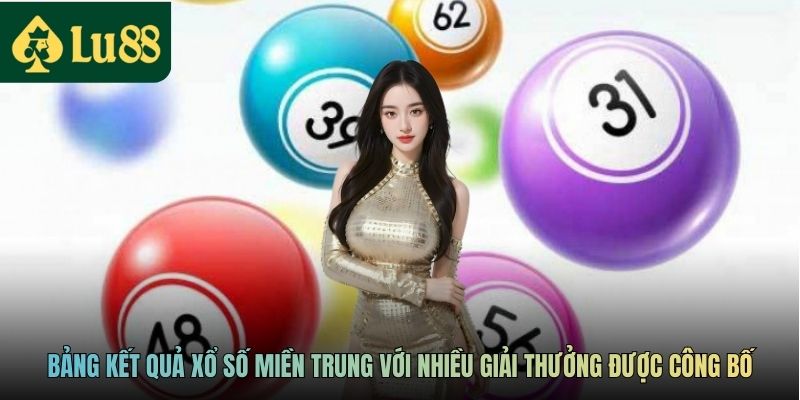 Bảng kết quả xổ số miền Trung với nhiều giải thưởng được công bố